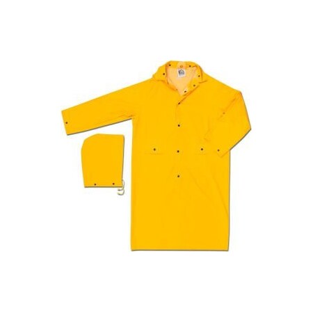 Mcr Safety 200CX5 Classic Rain Coat, 5X-Large, .35mm, PVC/Polyester, Detachable Hood, Yellow 200CX5
